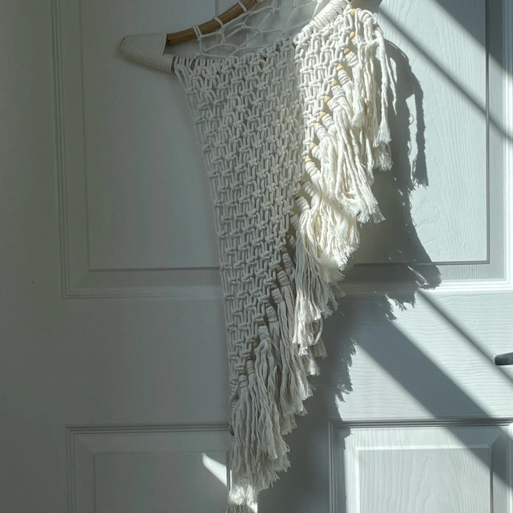 Crescent Moon Dream-Catcher Macramé Hanging Wall Tapestry